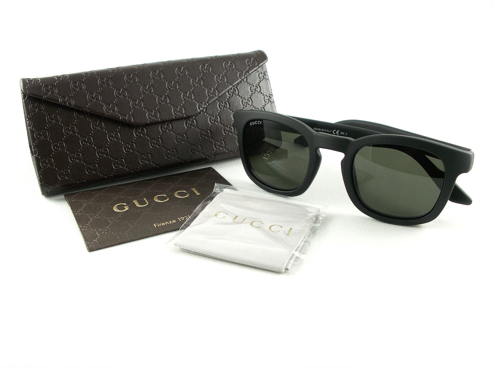 New Gucci Sunglasses GG 1113/S D28NR Matte Black Green - AAM | Online ...
