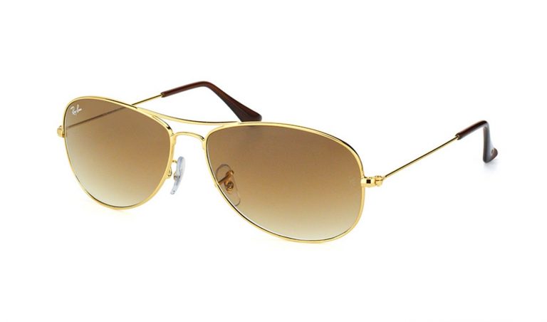 Ray Ban RB3362 001/51 Cockpit Sunglasses Gold Frame Brown Gradient Lens ...